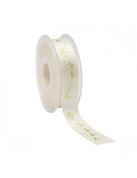 Ruban cadeau Satin 'Santa sur traineau' - 23mm*25m - Crème