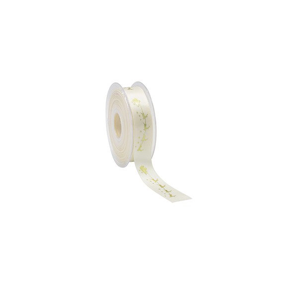 Ruban cadeau Satin 'Santa sur traineau' - 23mm*25m - Crème