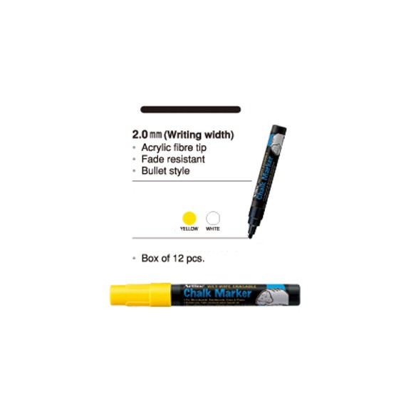 MARQUEUR ARTLINE CHALK MARKER 4mm JAUNE