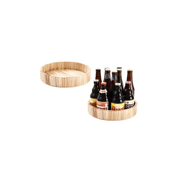 Plateau bois rond Ø27*5cm - Aspect brûlé