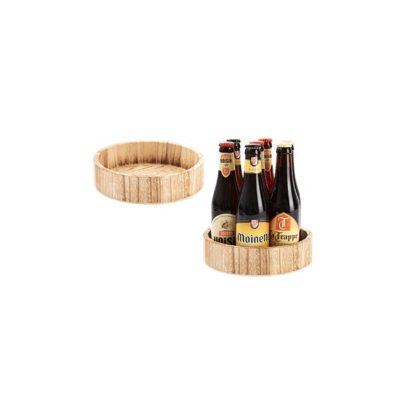 Plateau bois rond Ø21*5cm - Aspect brûlé