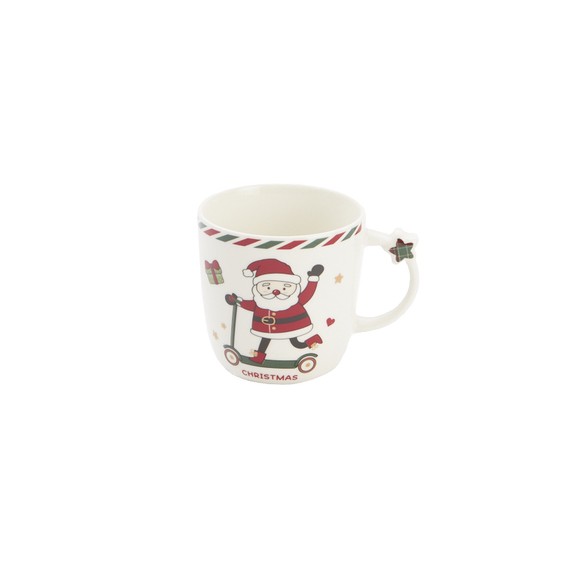 Mug de Noël Ø9*9cm - Père Noël & Trotinette