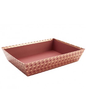 Panier carton rect. 36*27*8cm - Bordeaux et or