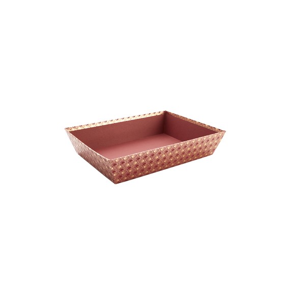 Panier carton rect. 36*27*8cm - Bordeaux et or
