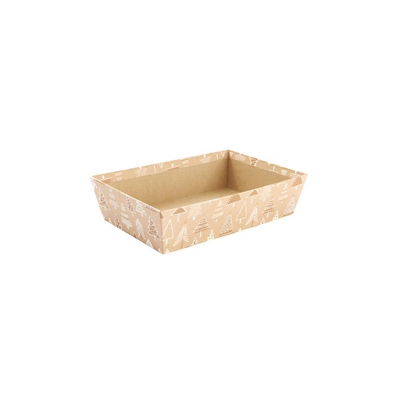 Panier rect. Carton - 28*19*7cm - Sapins de Noël