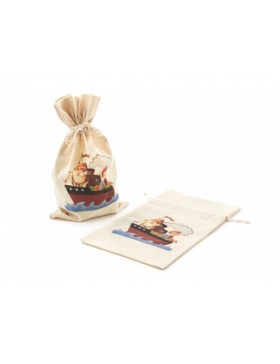 Sac Cotton Naturel - Saint Nicolas sur Bateau - 18*30cm