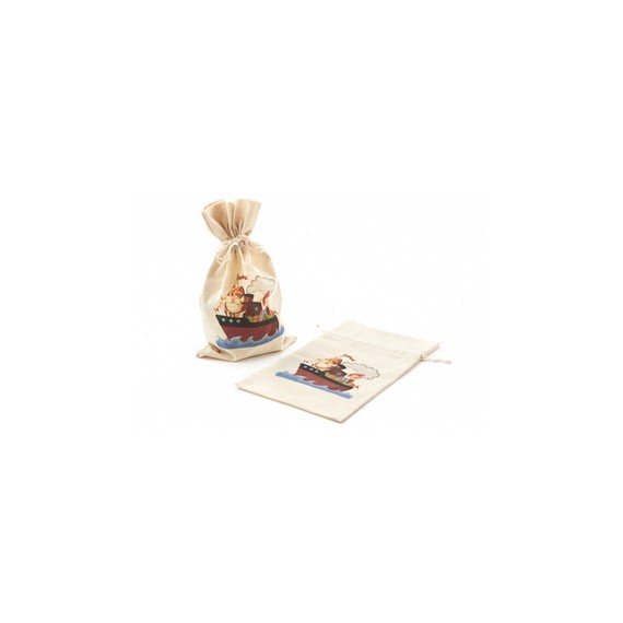 Sac Cotton Naturel - Saint Nicolas sur Bateau - 18*30cm