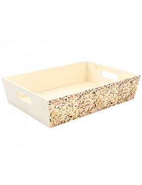 Caisse bois rect. 35*25*8cm - Feuilles d'Automne