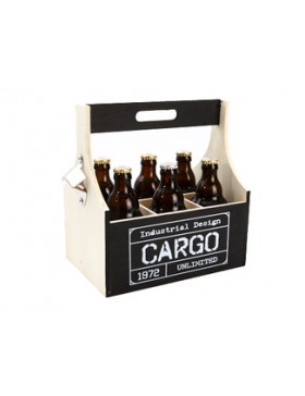 Caisse bois pour 6btls trapp. 'Cargo' + décapsuleur
