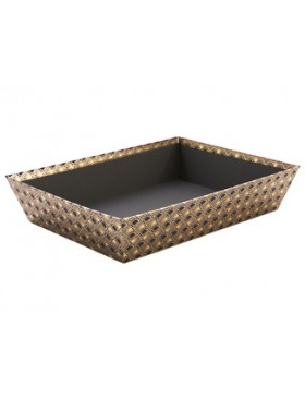 Panier rectangulaire carton - 36*27*7,5cm - Noir & Or