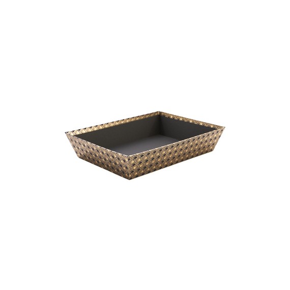 Panier rectangulaire carton - 36*27*7,5cm - Noir & Or