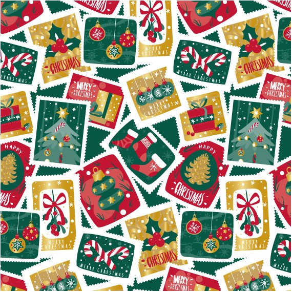 Bobine cadeau coated 60g/m² - 50cm*50m - Timbres de Noël