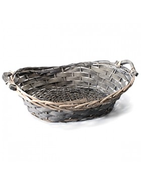 PANIER OVAL 59*42*20cm ITALIEN VIEUX GRIS