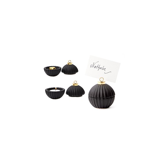 Nominette Boule de Noël - Support Bougie - Noir