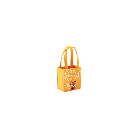 Sacoche feutre Orange - Petit Renard - 12,5*8*14cm