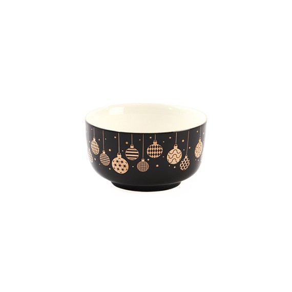 Bol 'Boules de Noël' - Noir & Or - Ø*10,5*6cm