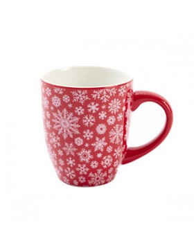 Mug Rouge 'Flocons Blancs' - Ø9*10,5cm