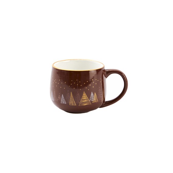 Mug 'Arbres de Noël' - Brun - Ø9*8cm