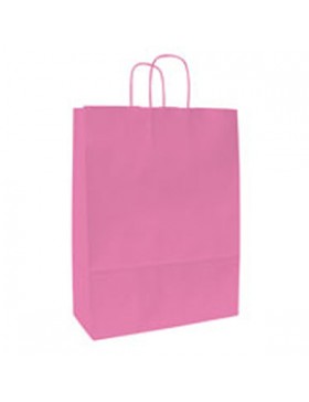 SAC KRAFT ANSE TORSADÉE 18*8*22cm 90g/m² PINK