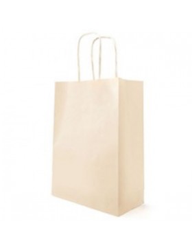 SAC KRAFT ANSE TORSADÉE 18*8*22cm 90g/m² CREAM