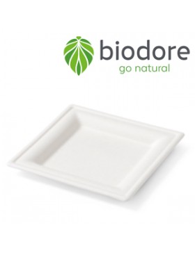 ASSIETTE CARRÉE 26*26cm SUCRE DE CANNE COMPOSTABLE BIONIC