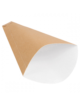 Cône carton pour crêpe - 12*2,5*19cm - Kraft brun