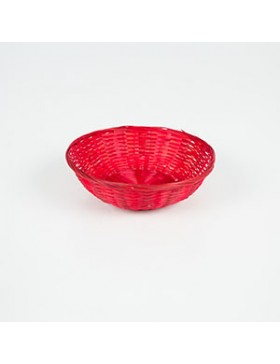 PANIER CLASSIC OSIER ROND Ø30*10cm ROUGE