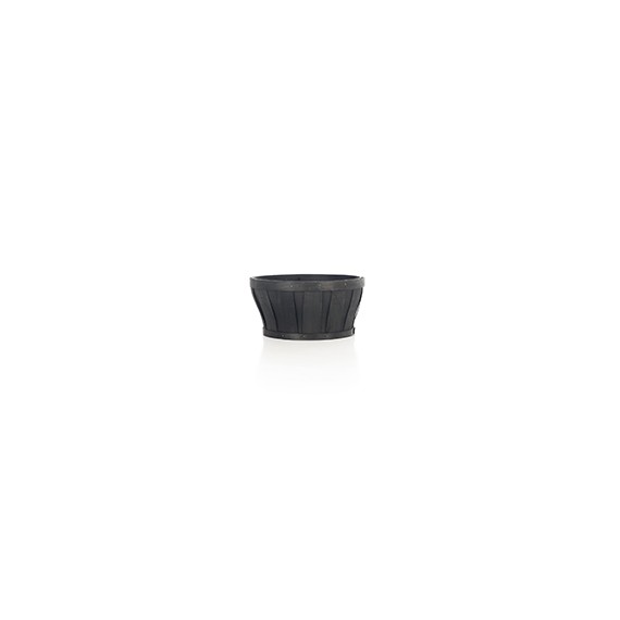 PANIER ROND LAME DE BOIS Ø26*13cm NOIR