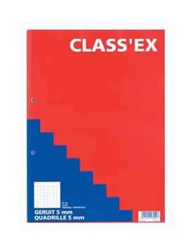 BLOC DE COURS CLASSEX A4 QUAD 5mm  2 TROUS 70g/m²