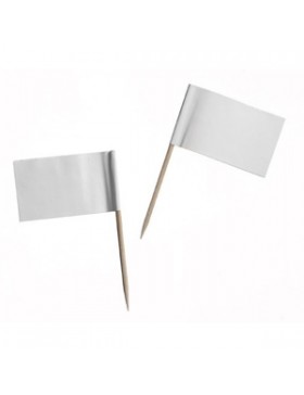 DRAPEAU BLANC SUR PIC BAMBOU 10cm