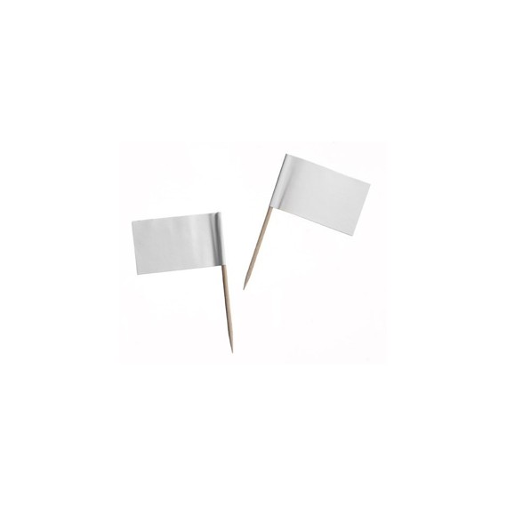 DRAPEAU BLANC SUR PIC BAMBOU 10cm