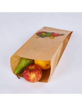 SAC À FRUIT KRAFT BRUN STRIÉE 40g/m² - 2 kg - 17*(2*5)*39cm