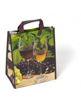 SAC PP TISSÉ 28*17*32*cm 'VINS' 6 Compartiments