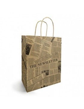 SAC KRAFT ANSES TORSADÉES 25*12*31cm 90g/m² 'NEWS'