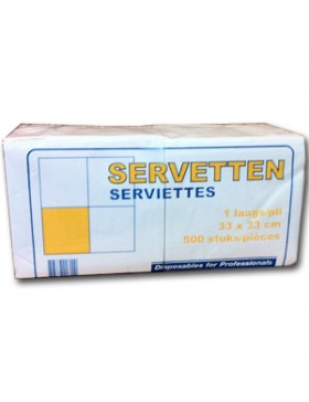 SERVIETTES 1 EPAISSEUR 33*33CM BLANCHE