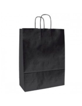 SAC KRAFT ANSE TORSADÉE 23*12*30cm 90g/m² NOIR