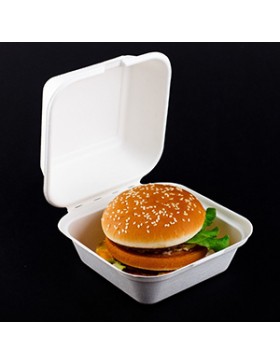 HAMBURGER BOX FIBRE VÉGÉTALE SABERT BEPULP 155*148*80mm