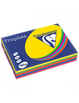 PAPIER A4 CLAIREFONTAINE TROPHÉE 160g/m² ASS INTENSE