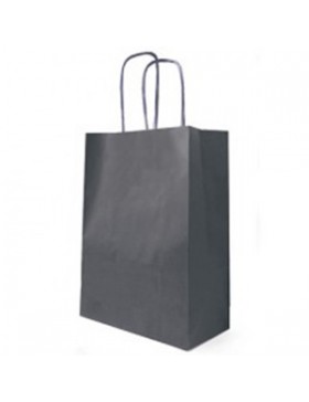 SAC KRAFT ANSE TORSADÉE 35*14*44cm 100g/m² DARK GREY