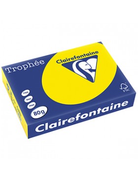 PAPIER A4 CLAIREFONTAINE TROPHÉE 80g/m² JAUNE FLUO