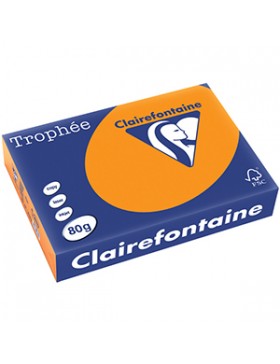 PAPIER A4 CLAIREFONTAINE TROPHÉE 80g/m² ORANGE FLUO