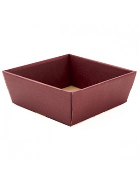 Panier carton carré 25*9cm - Bordeau