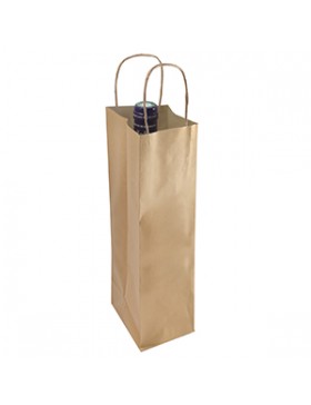 SAC KRAFT ANSE TORSADÉE 14*8*39cm 90g/m²  NATUREL