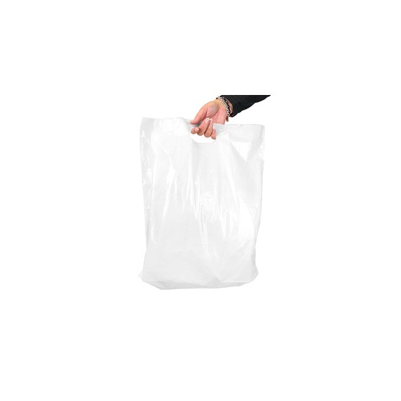 SAC POIGNÉE DKT 37*43+6cm - LDPE 40µ BLANC