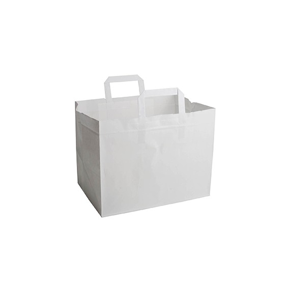 SAC KRAFT ANSE PLATE 32+17*27cm - 70g/m² BLANC