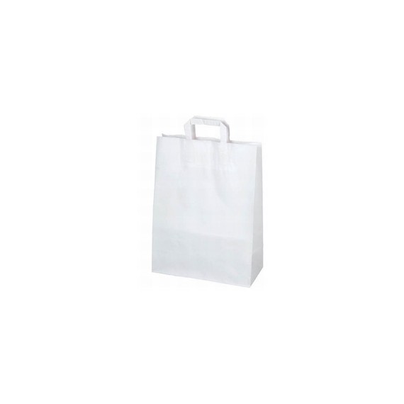 SAC KRAFT ANSE PLATE 22+11*36cm - 70g/m² BLANC