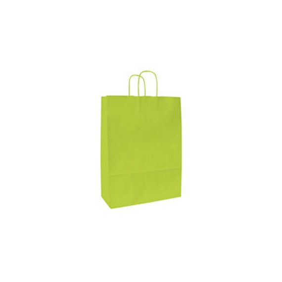 SAC KRAFT ANSE TORSADÉE 18*8*22cm 90g/m² GREEN