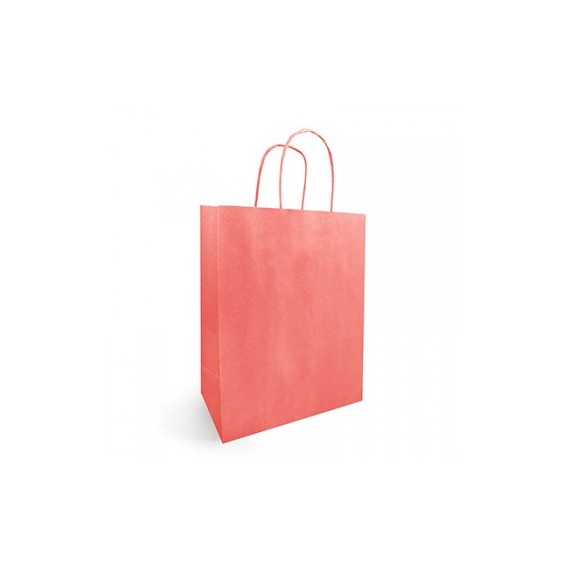 SAC KRAFT ANSE TORSADÉE 23*12*30cm 90g/m² CORAIL