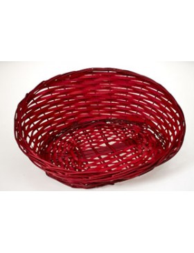 PANIER OVAL BAS/HAUT 43*30*6/16cm ROUGE