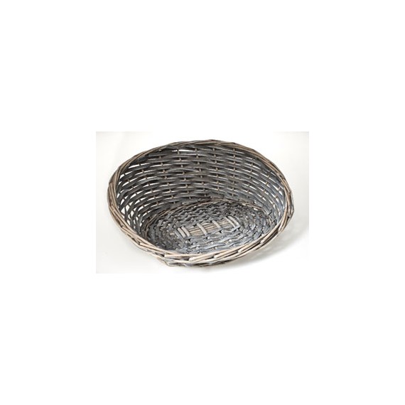 PANIER OVAL BAS/HAUT 34*29*5/15cm OSIER GRIS